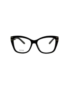 Face avant des lunettes de vue Christian Dior femme Tunisie, monture papillon en acétate noir.