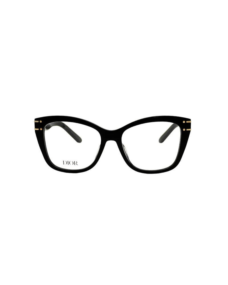 Face avant des lunettes de vue Christian Dior femme Tunisie, monture papillon en acétate noir.