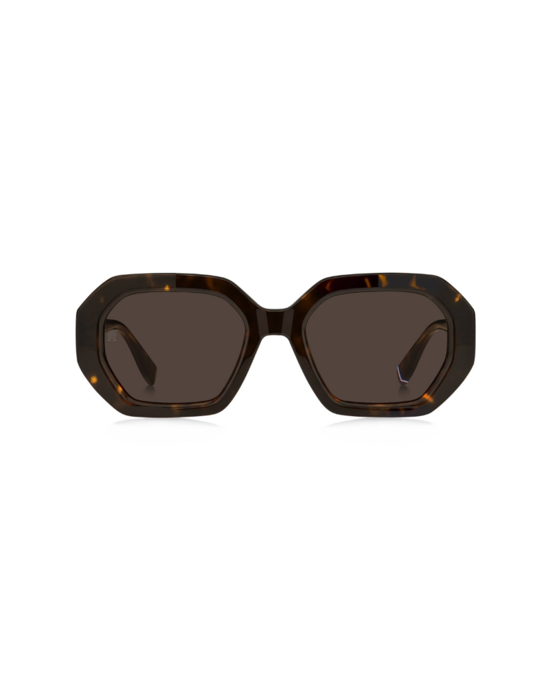 Face avant lunettes géométriques Tommy Hilfiger TH 2155/S verres bruns catégorie 3