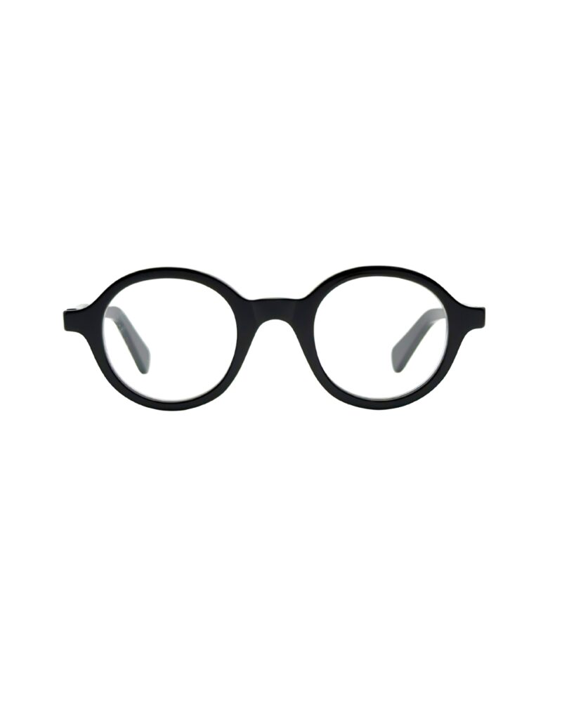 Monture de lunettes pantos BERGAMOT Punch noire, vue de face sur fond blanc.