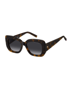 Monture solaire Tommy Hilfiger TH 2224/S 0869O en acétate écaille Havana vue trois quarts