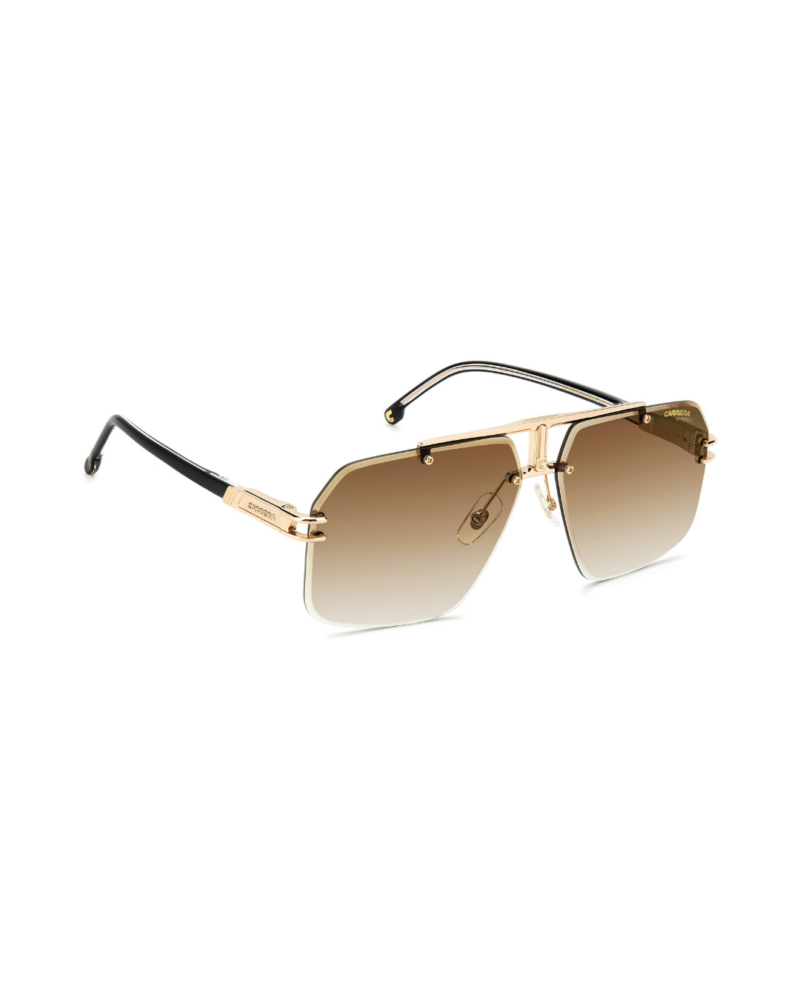 Profil droit lunettes de soleil Carrera 1054/S 2M2/86 branches 145 mm noir et or ciselé Carrera