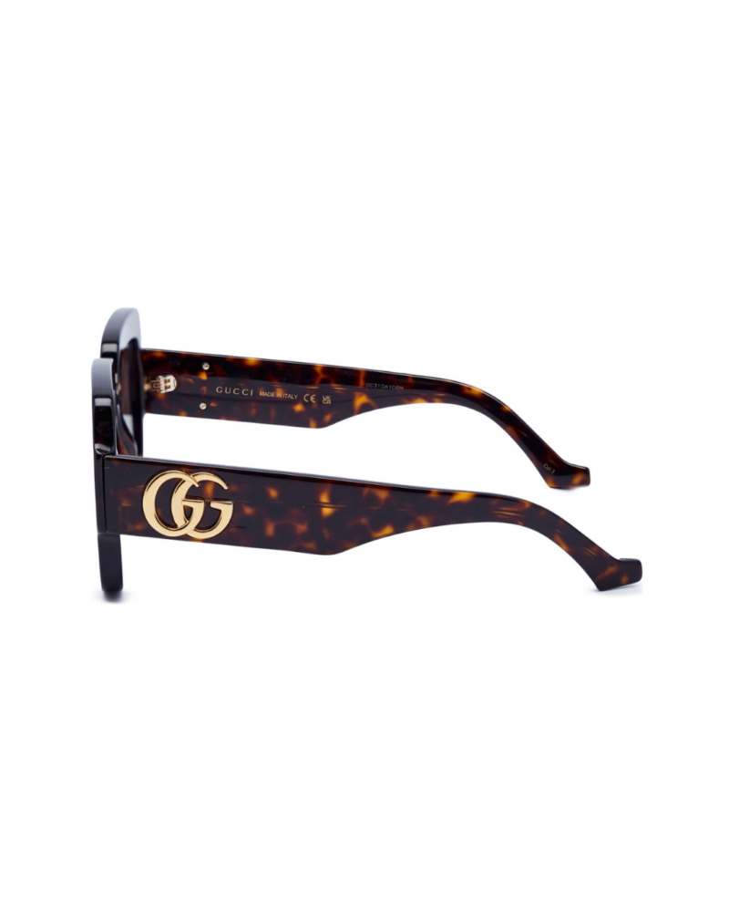 Profil branches 145mm lunettes de soleil Gucci GG1547S 002 logo GG doré Made in Italy