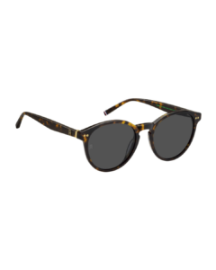Lunette solaire Tommy Hilfiger TH2159/S vue profil intérieur montrant la mention bio-based acetate