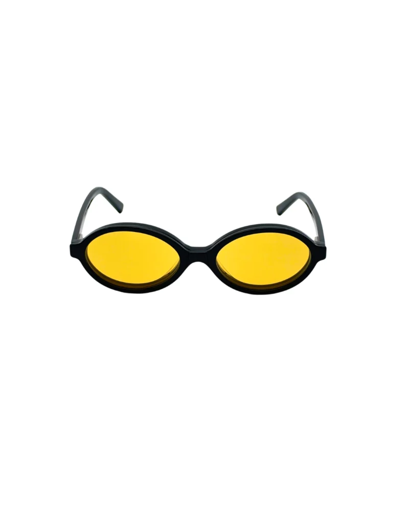 Lunette Kavak 1694 vue de face équipée du clip jaune polarisé pour conduite de nuit