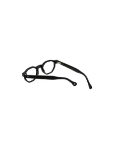 Vue arrière en perspective de la monture de lunettes de vue clip on Blue Eyes BE5010 noire, révélant la courbure intérieure.
