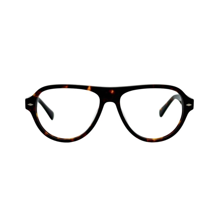 Face avant de la monture optique KAVAK KV6001 C2 en acétate écaille havane de forme aviateur avec verres de présentation