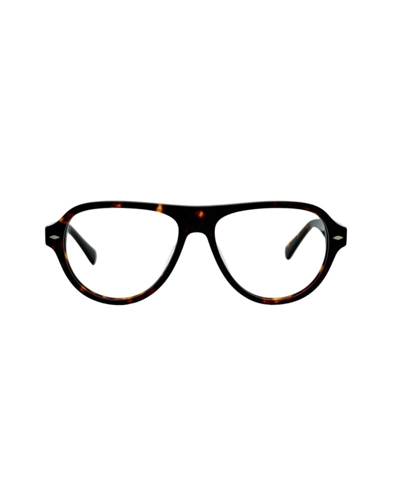 Face avant de la monture optique KAVAK KV6001 C2 en acétate écaille havane de forme aviateur avec verres de présentation