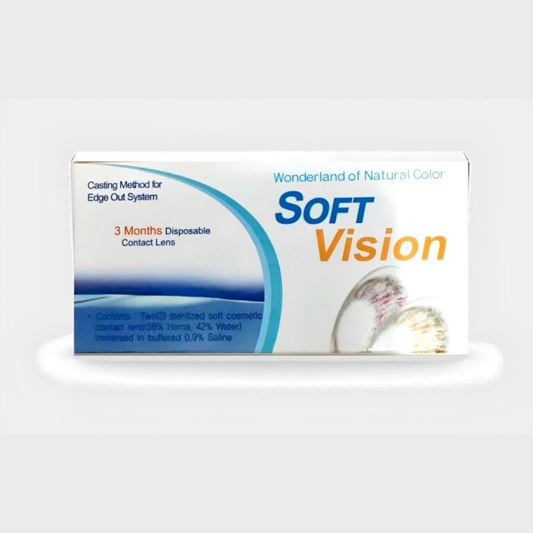 Boîte de lentilles de contact trimestrielles Soft Vision 58 pour cent HEMA 42 pour cent eau système Edge Out AZZABI OPTIC