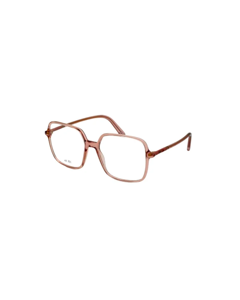 Lunettes de vue femme Christian Dior Mini CD O S2I couleur rose translucide vue de trois quarts.