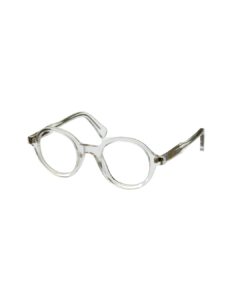 lunettes BERGAMOT PUNCH monture optique pantos faite mainoptique ronde BERGAMOT Punch en acétate cristal translucide, vue de trois-quarts face.