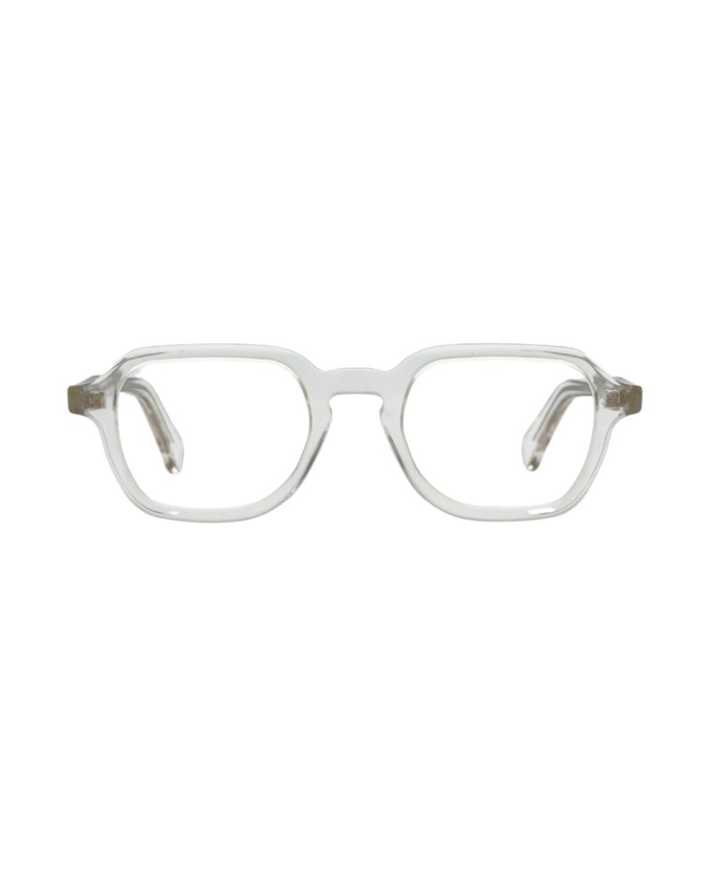 Vue frontale des lunettes BERGAMOT LUXOR transparentes calibre 47 pont 23