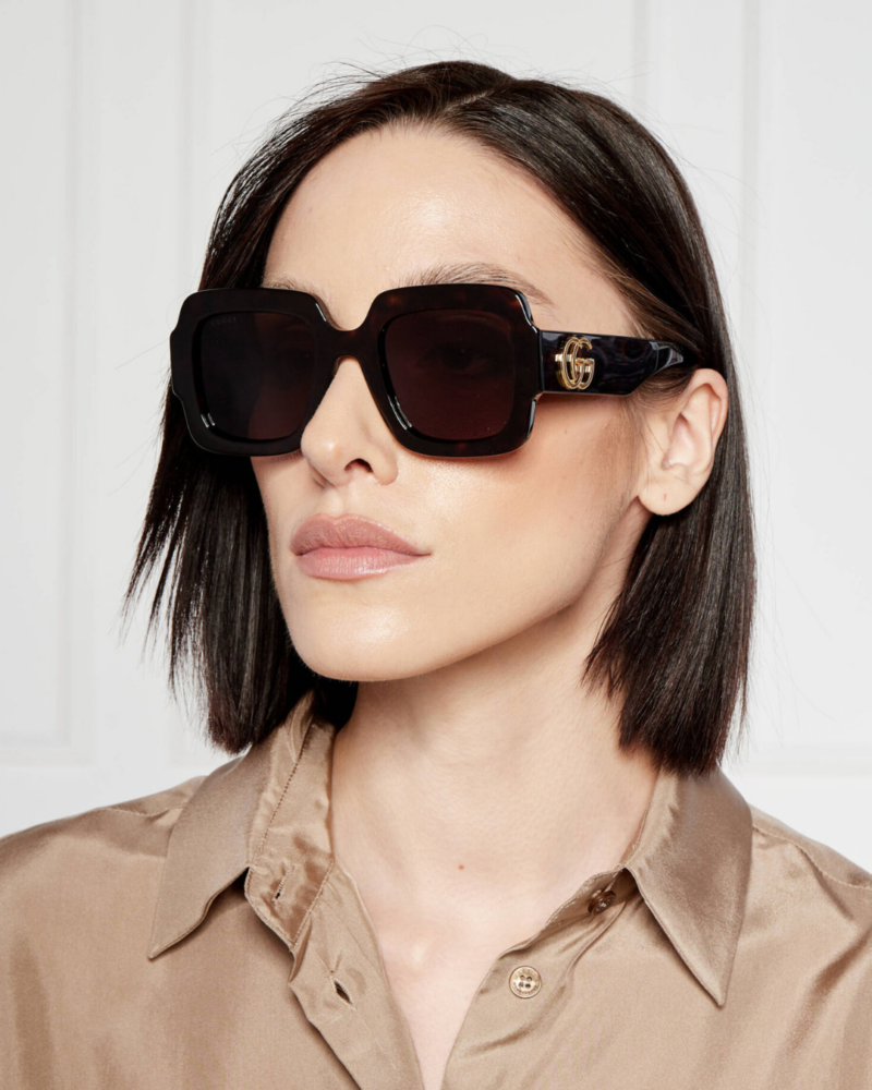 Rendu sur visage lunettes de soleil Gucci GG1547S 002 femme chez Azzabi Optic