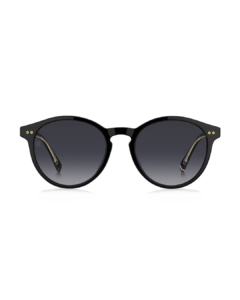 Lunette solaire pantos Tommy Hilfiger TH2159/S noire vue de face avec verres dégradés UV400