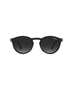 Carrera 301/S Noir Brillant Vue de Face - Pont Clé 23 mm Vue de face Lunettes de soleil Carrera 301/S noir brillant forme ronde pantos taille 50