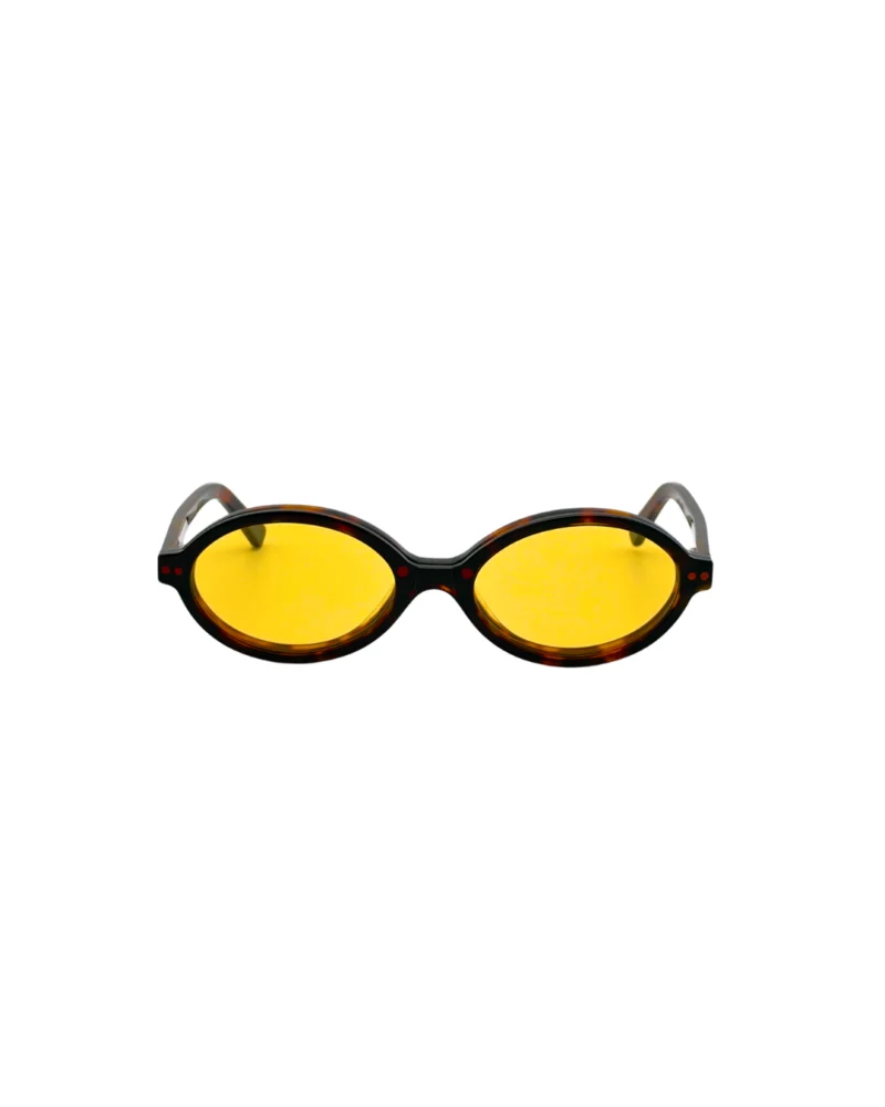 Lunette Kavak 1694 marron écaille vue de face avec clip jaune polarisé conduite de nuit