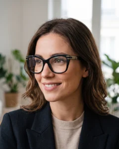 Femme brune élégante portant les lunettes de vue Christian Dior femme Tunisie modèle DIORSIGNATURE B3I.